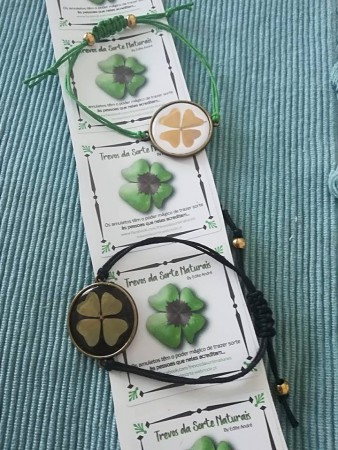 Pulseiras macramé com Trevo4Folhas